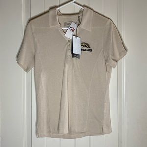 Women’s Cutter and Buck Western Michigan Short Sleeve Polo Shirt Tan Small NWT